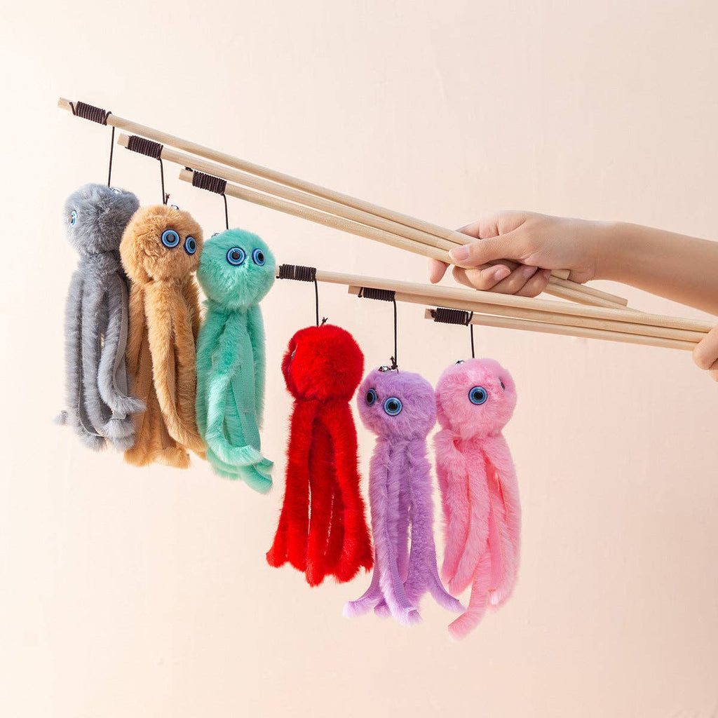 Katzenspielzeug Octopus mit Spielangel