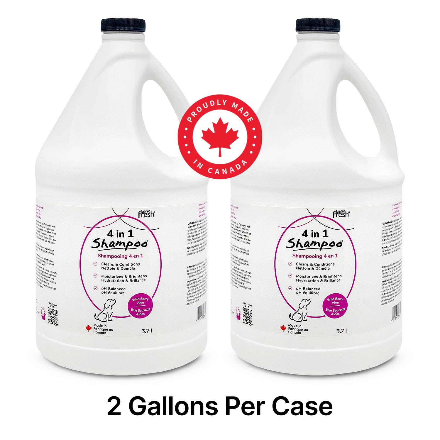 Hundeshampoo 4 in 1, Duft von Wildbeeren und Aloe, 3,7L