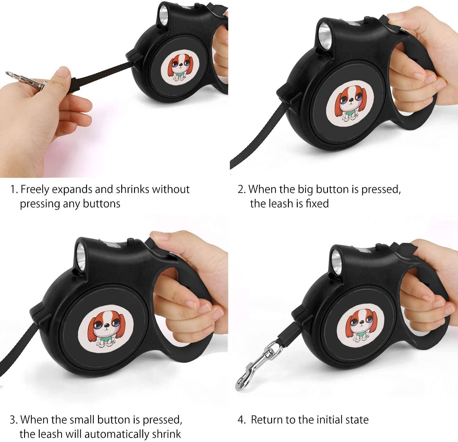 LED-ausziehbare Hundeleine aus Nylon